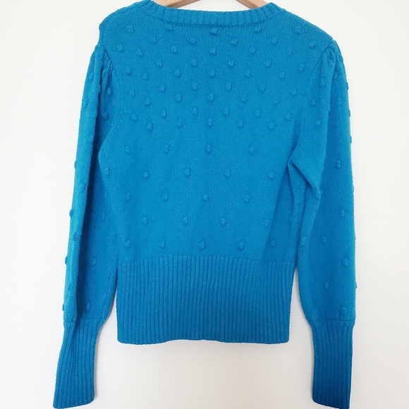 NY & Co. Eva Mendes blue pom pom sweater - Picture 5 of 5
